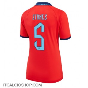 Inghilterra John Stones #5 Seconda Maglia Femmina Mondiali 2022 Manica Corta